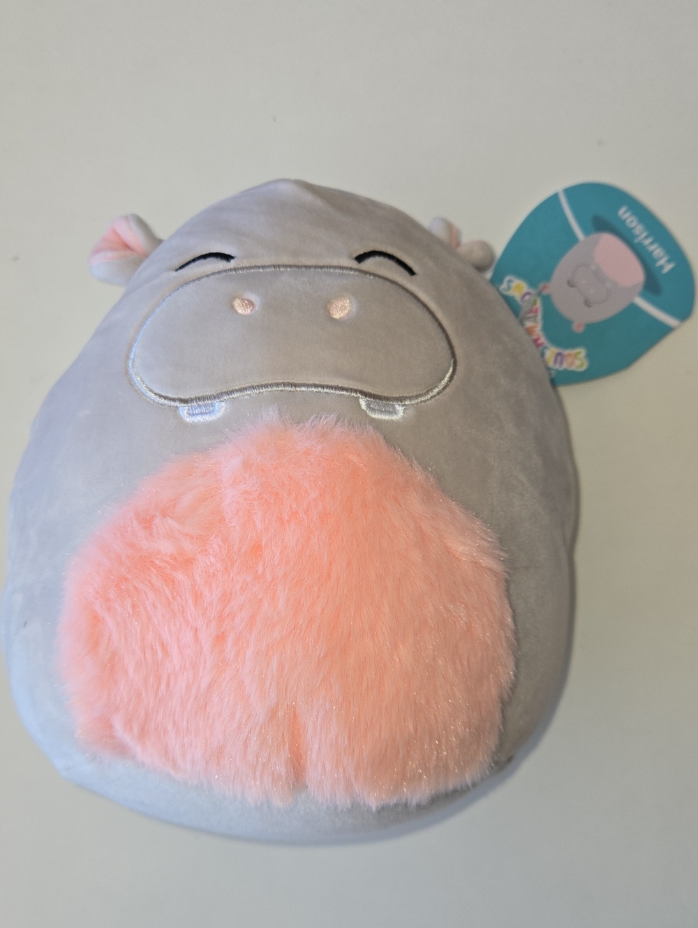NWT Squishmallows Gray Hippo with Pink Belly Plush